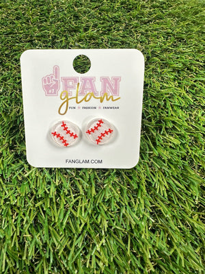 FanGlam Glitter Glam Sports Ball Stud Earrings