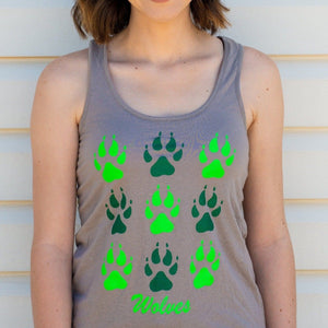 UTLEY WOLVES PAW PRINTS GREEN AND GREY