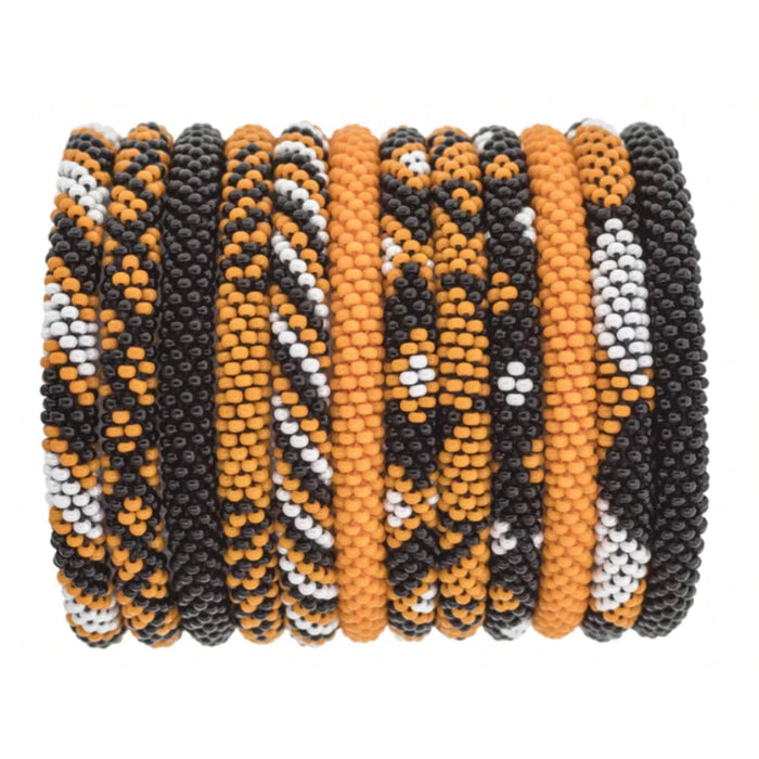 FanGlam Roll-On Bracelets Orange/White/Black