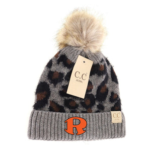 C.C. Beanie Rockwall Kids Leopard Pom