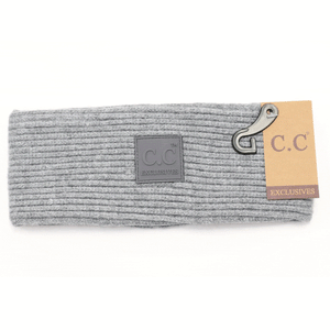 C.C. Beanie Solid Ribbed Rubber Patch Headwrap