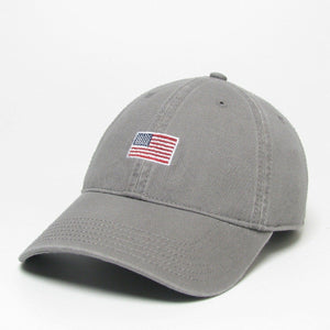 H7001 GREY MINI AMERICAN FLAG DAD HAT