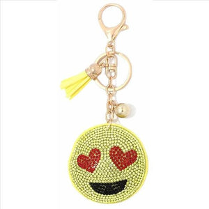 FanGlam Heart Eyes Smiley Face Emoji Rhinestone Keychain