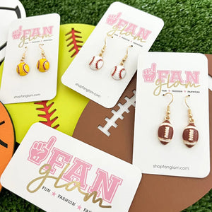 FanGlam Mini Sports Ball Dangle Earrings