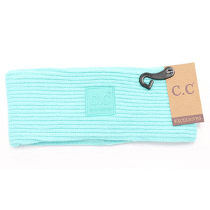 C.C. Beanie Solid Ribbed Rubber Patch Headwrap