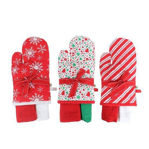 Oven Mitt with 2 Towel Gift Set