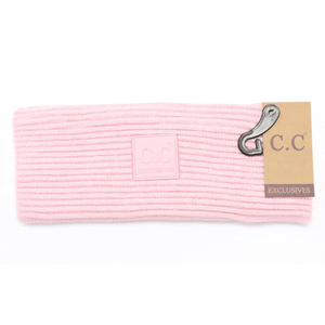C.C. Beanie Solid Ribbed Rubber Patch Headwrap