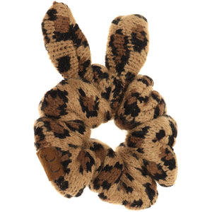 C.C. Beanie Leopard Jacquard Ponytail Scrunchie