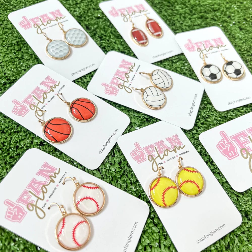 FanGlam Sports Ball Mini Dangle Earrings – AllSports Rockwall
