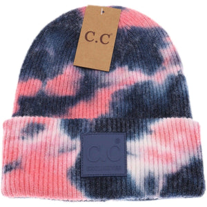 NAVY AND PINK CC TIE DYE BEANIE