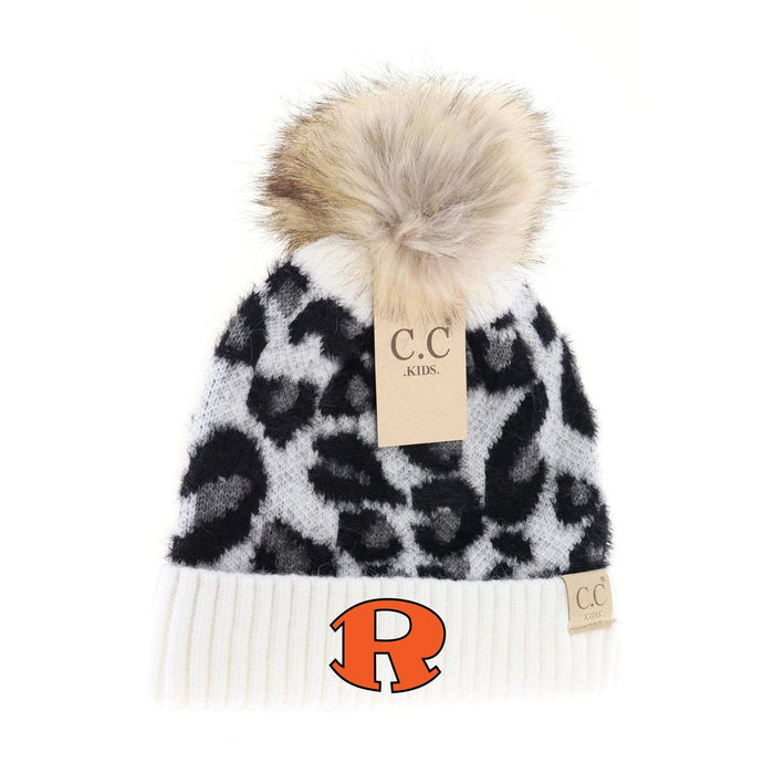 C.C. Beanie Rockwall Kids Leopard Pom