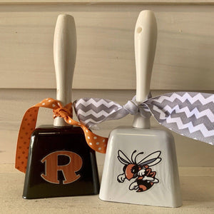 BLACK AND WHITE ROCKWALL HANDHELD COWBELL