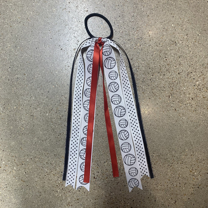 Spirit Ribbon Hair Tie // Red Volleyball