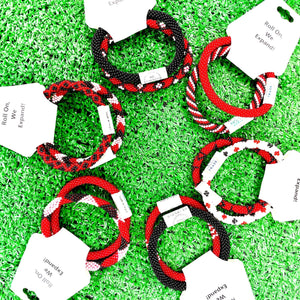 FanGlam Roll-On Bracelets Red/White/Black