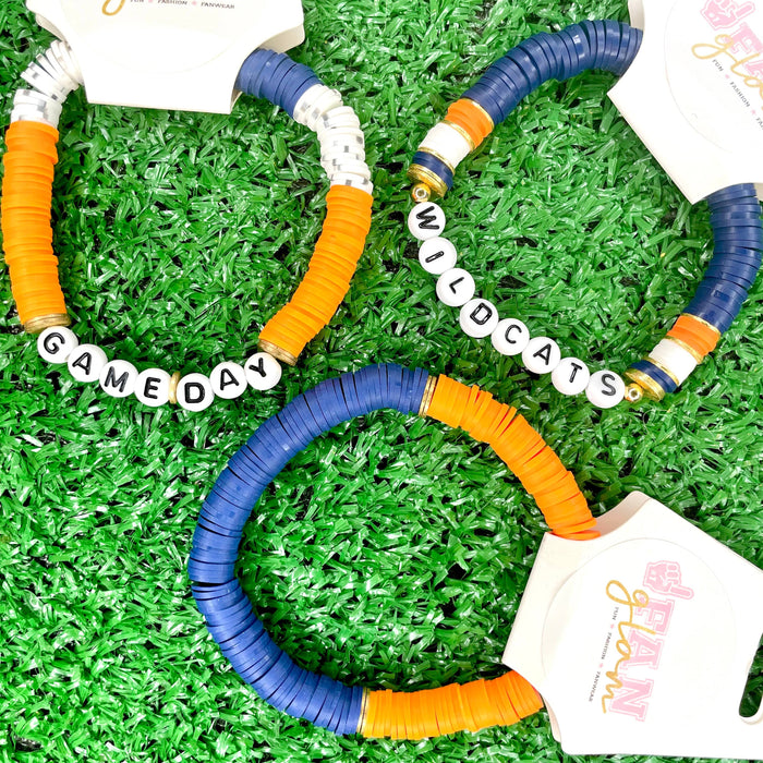 FanGlam Navy Heishi Bracelet Collection