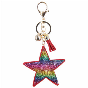FanGlam Rainbow Star Rhinestone Keychain